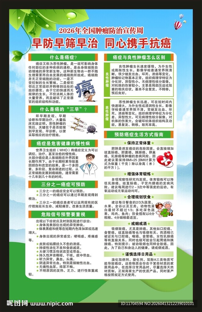 全国肿瘤防治宣传周海报