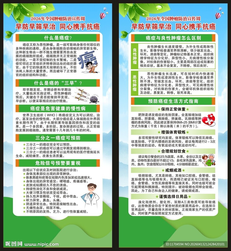 全国肿瘤防治宣传周展架