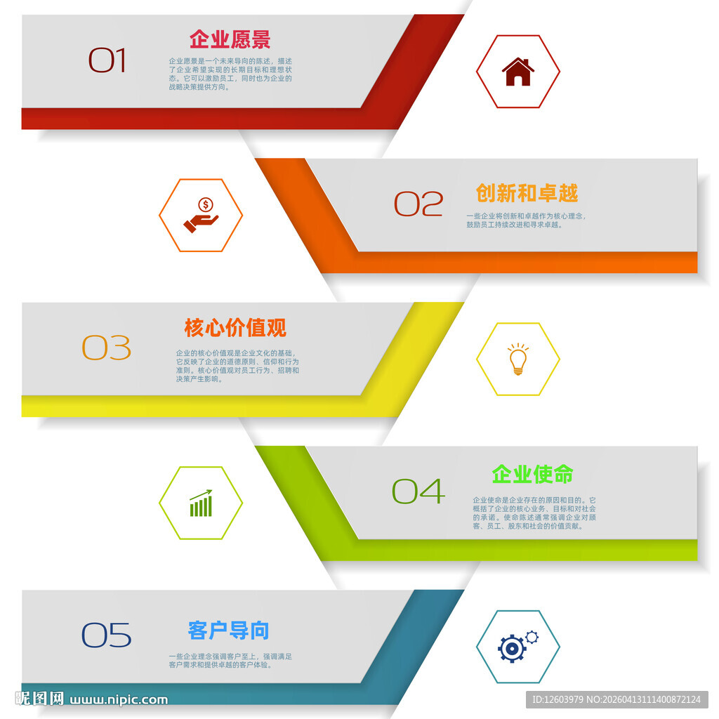 多彩序号步骤信息图表