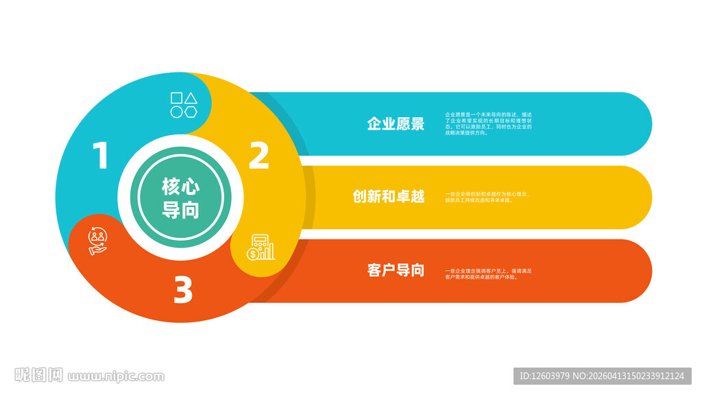 三步流程信息图表