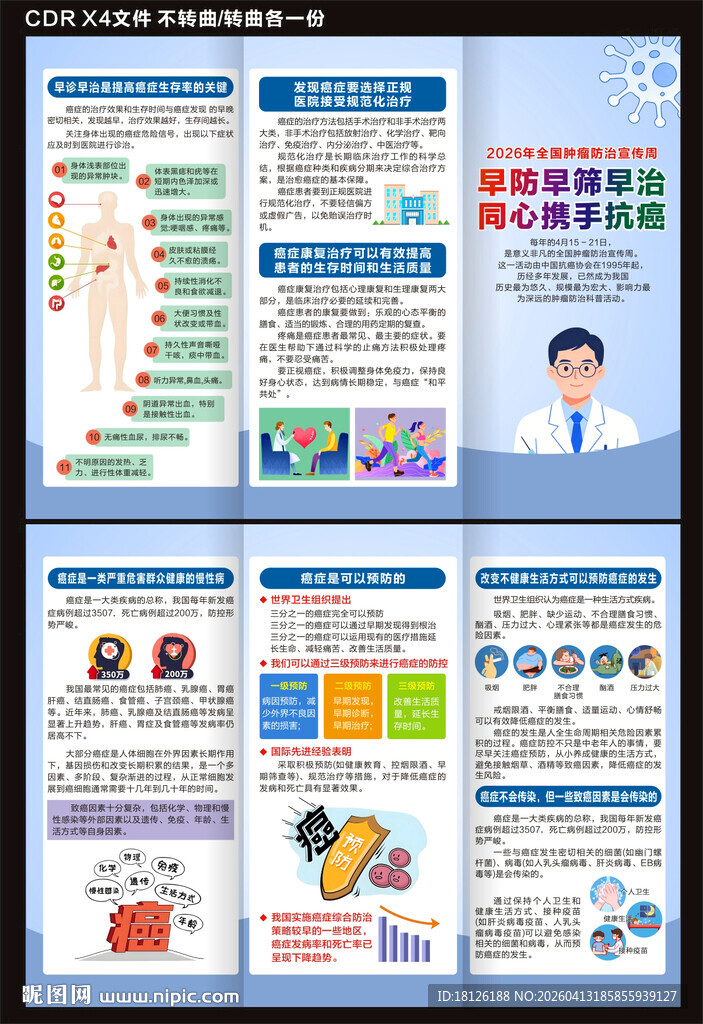 2026肿瘤防治宣传周三折页