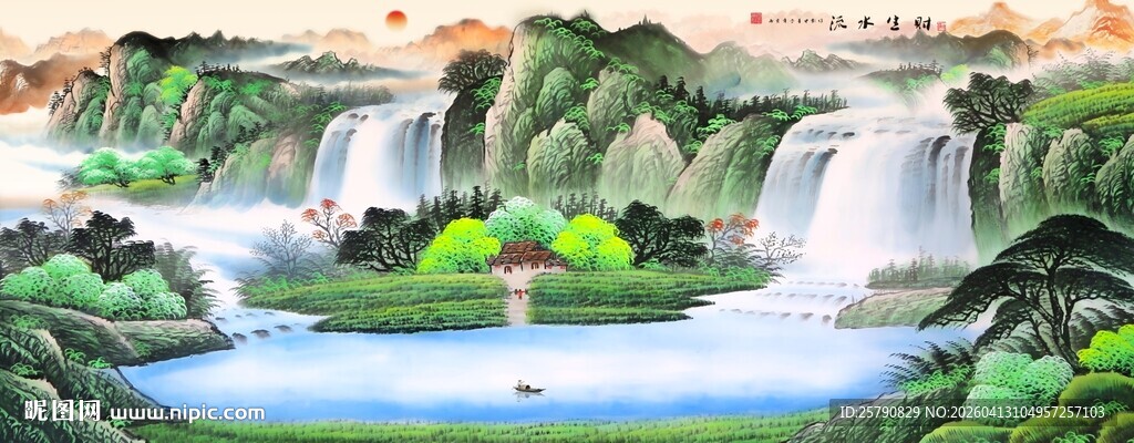 山水国画风景图