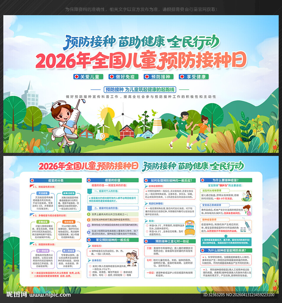 全国儿童预防接种日 展板