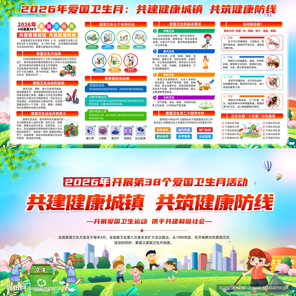 2026年爱国卫生月展板