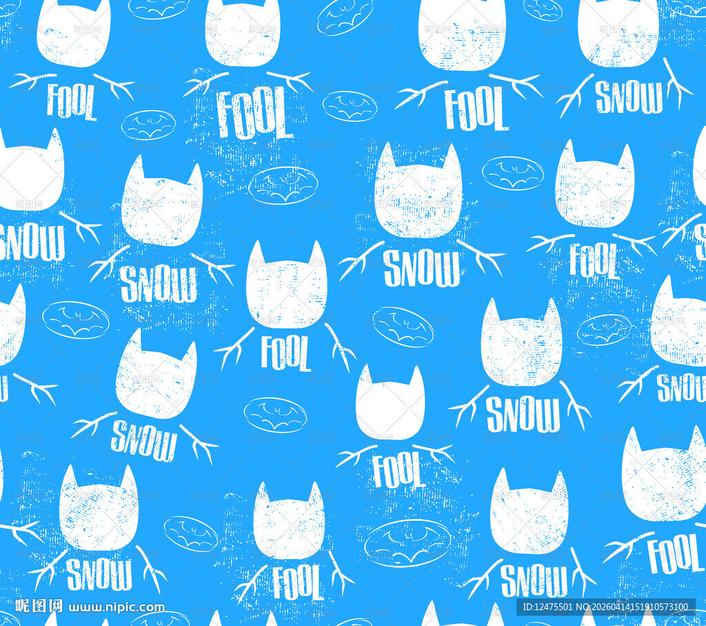 蓝色背景圣诞猫图案纹理