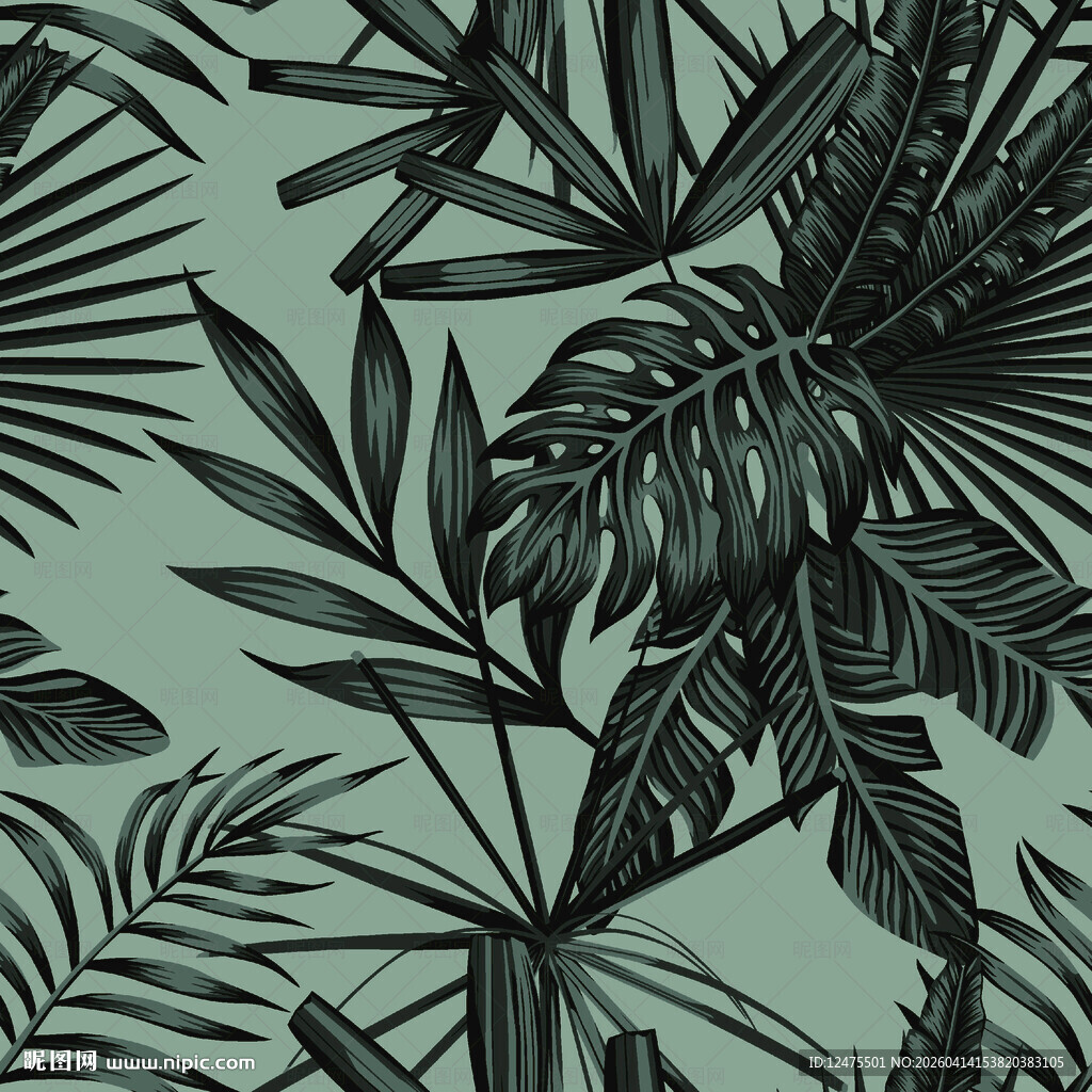 热带植物叶脉纹理图案