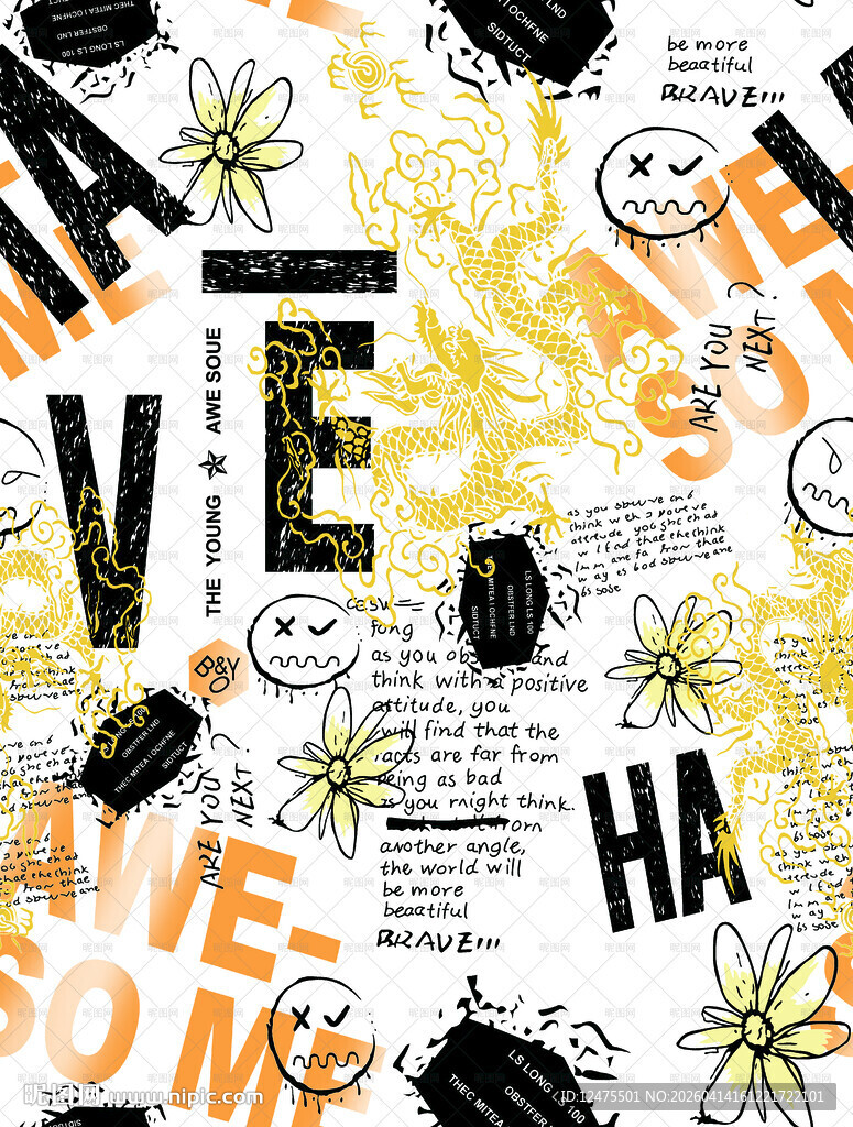 创意文字拼贴艺术图案