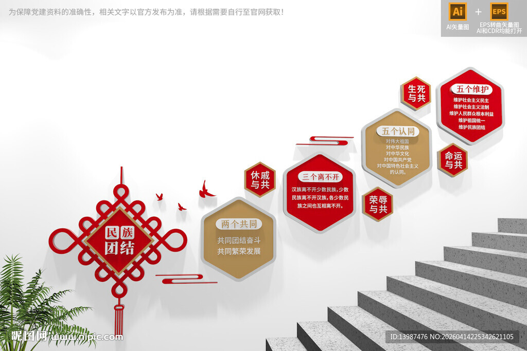 民族团结楼梯文化墙