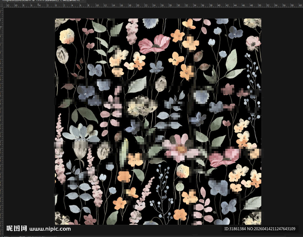 数码印花 多彩花卉