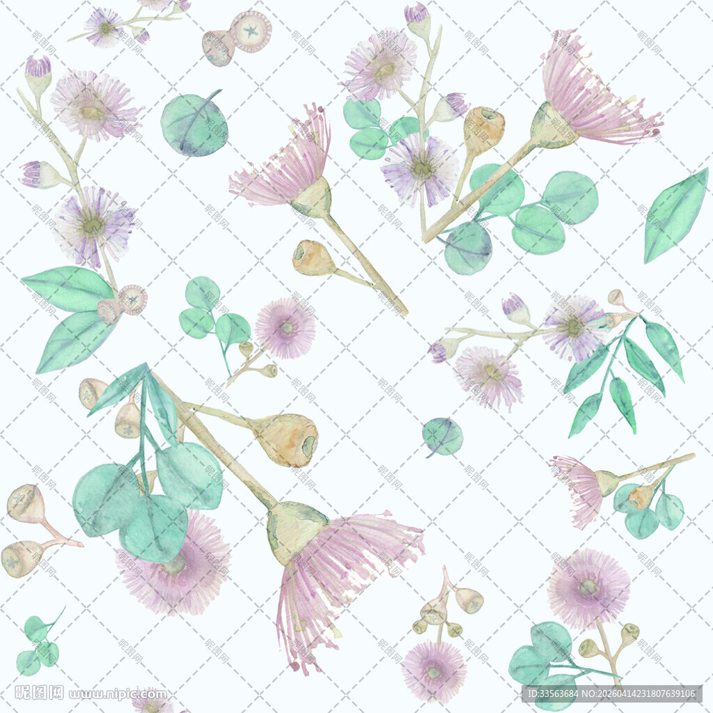 清新花卉图案设计素材