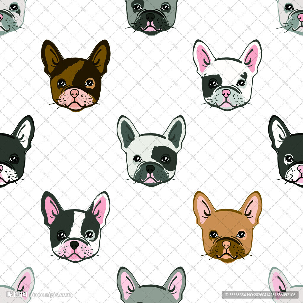 可爱法斗犬图案背景
