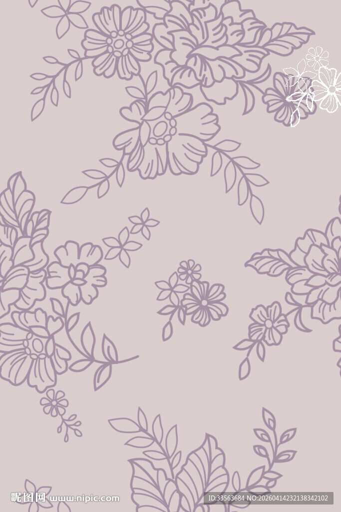 淡紫色花卉图案背景