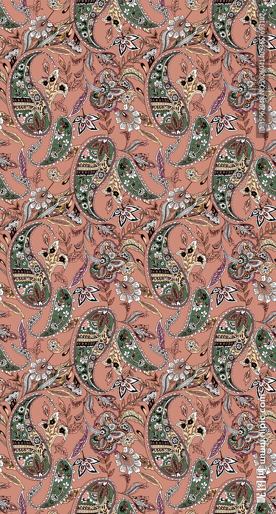 复古花卉几何图案纹理