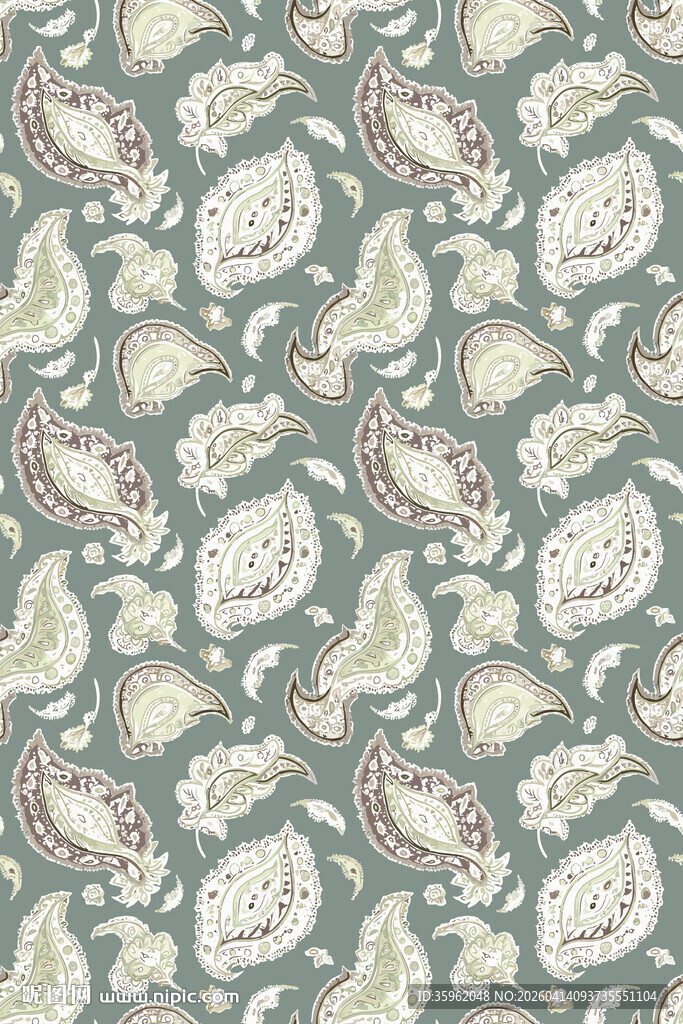 复古佩斯利花纹图案设计