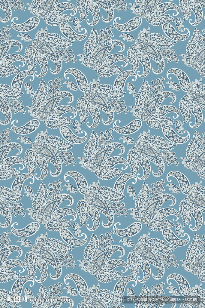 浅蓝色花卉图案纹理背景