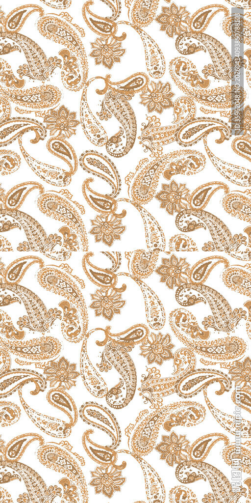 金色佩斯利花纹图案