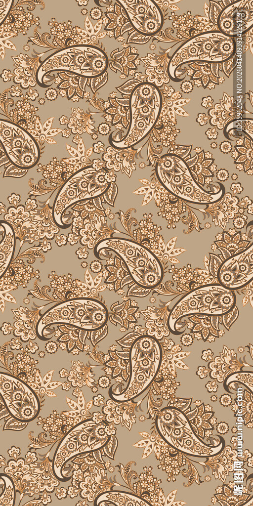 复古佩斯利花纹图案