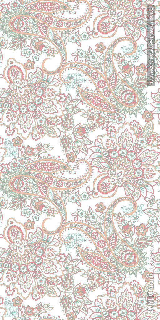 复古花卉图案纹理背景