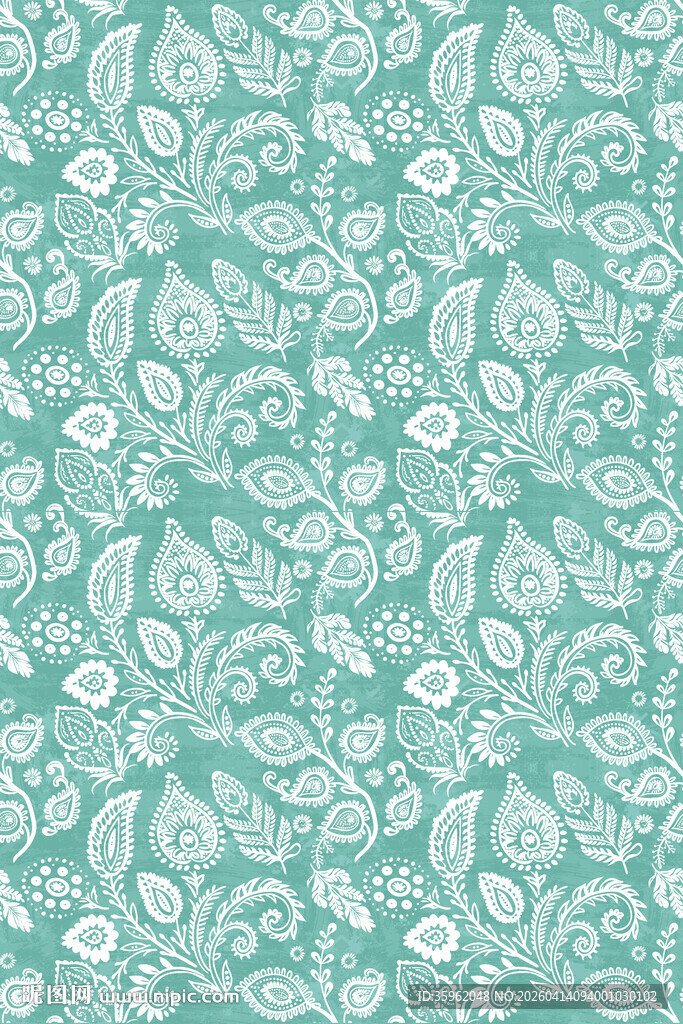 淡绿色复古花纹图案背景