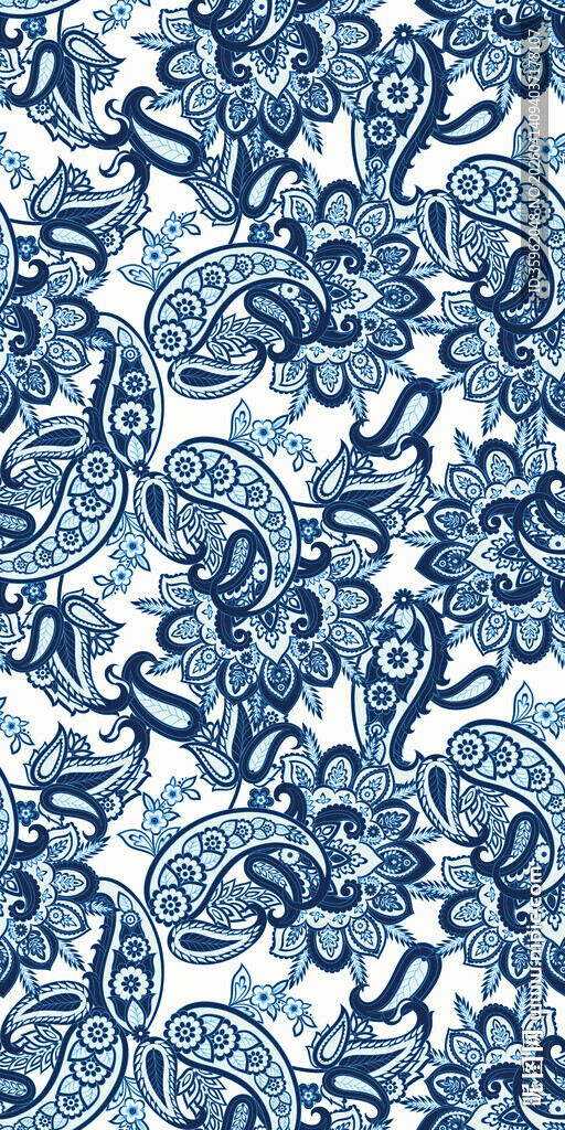 蓝白花卉图案纹理背景