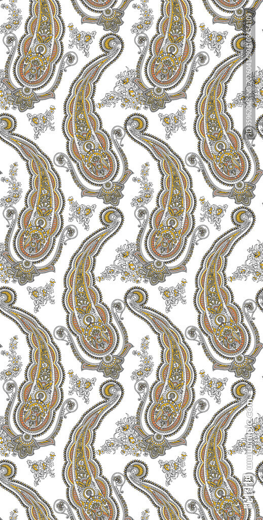 复古佩斯利花纹图案