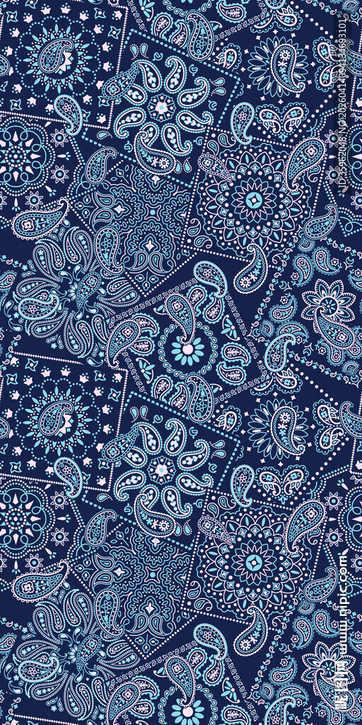 蓝色花卉图案纹理背景