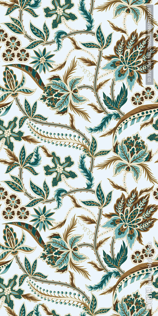 复古花卉藤蔓图案纹理