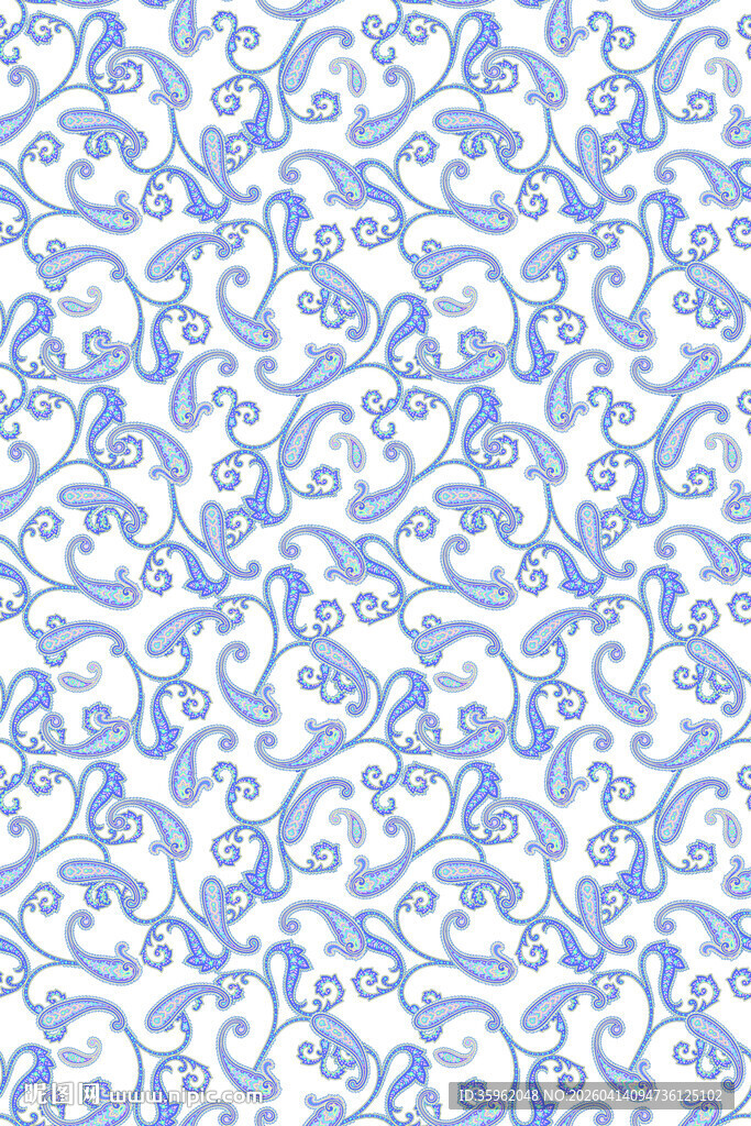 蓝白花卉图案纹理背景