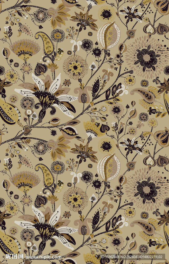 复古花卉图案纹理