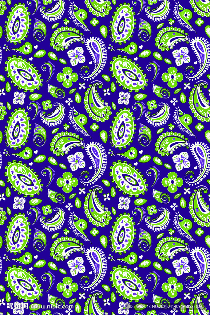 多彩佩斯利花纹图案