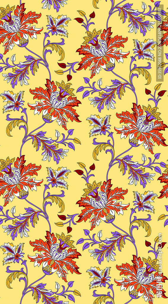 花卉图案背景 色彩绚丽