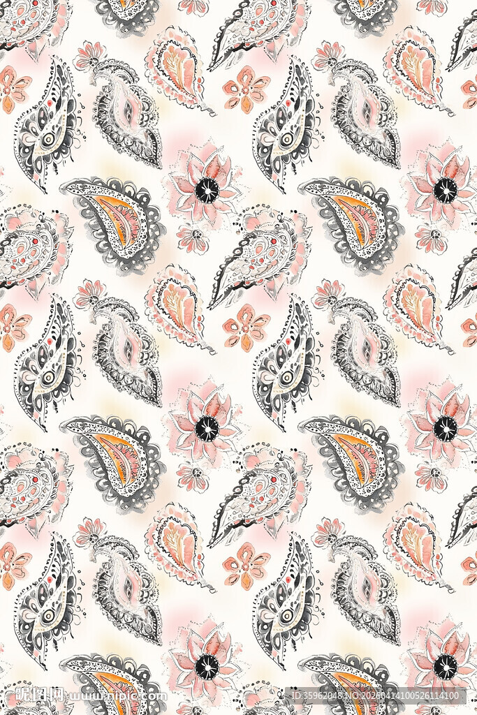 花卉羽毛图案背景纹理