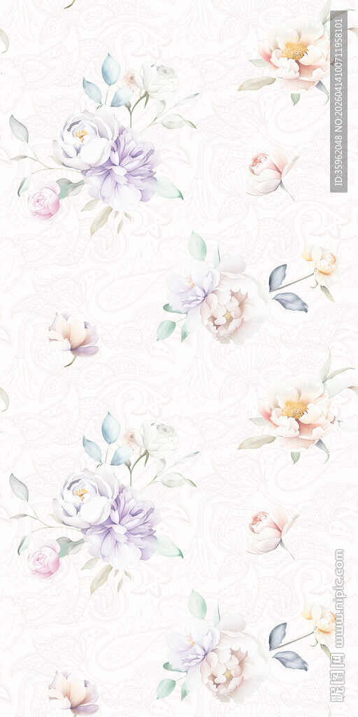 清新淡雅花卉图案背景