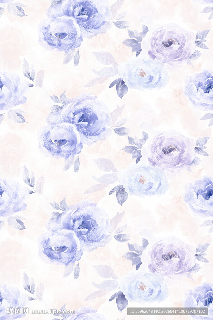 蓝紫色花卉图案背景