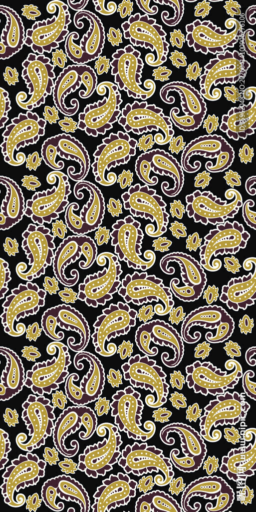 复古金色佩斯利花纹图案