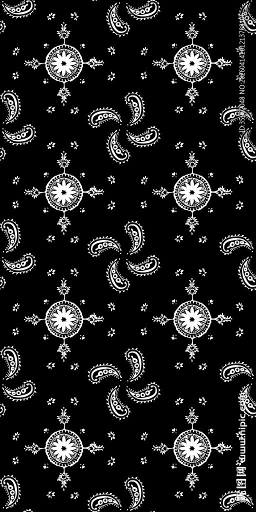 黑色底几何花纹图案