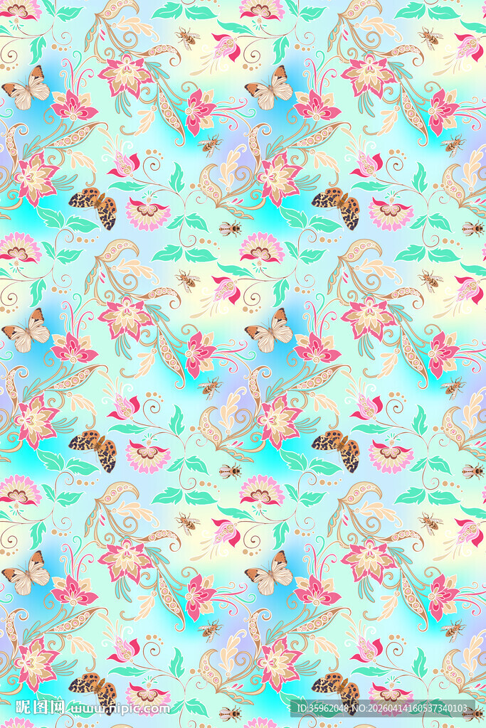 清新碎花图案背景