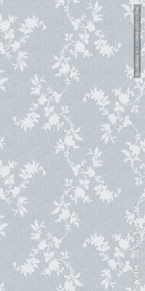 浅灰底白色花卉图案