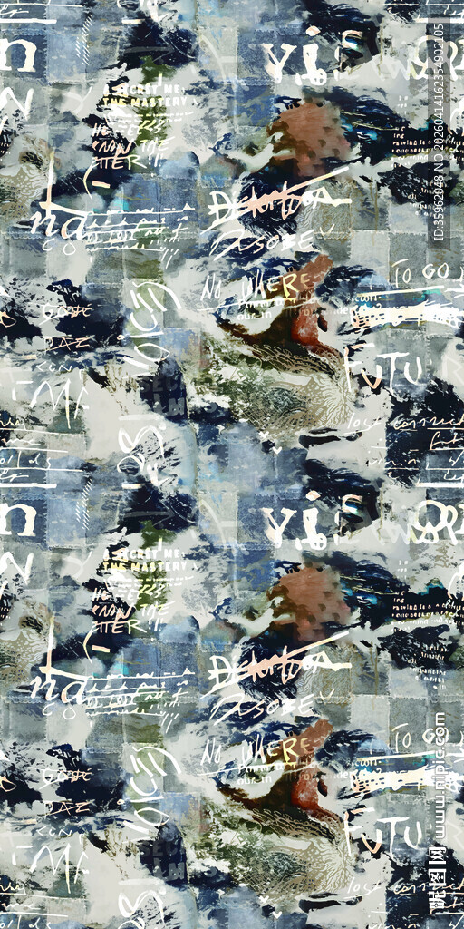 复古风格迷彩图案布料