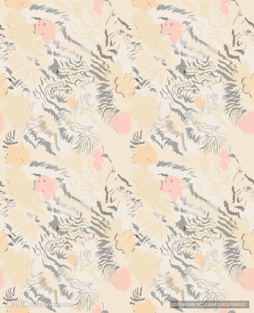 复古风动物图案织物纹理