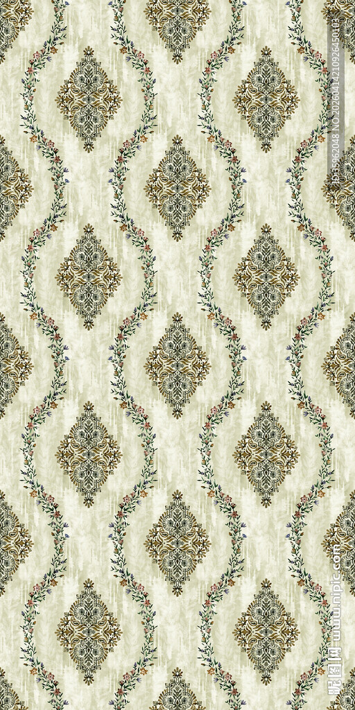 几何图案米色花纹壁纸
