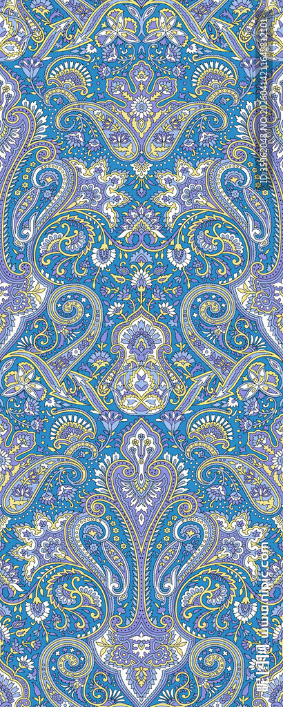 蓝色花卉图案纹理背景