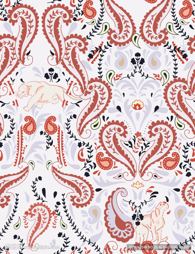 复古花卉佩斯利图案纹理