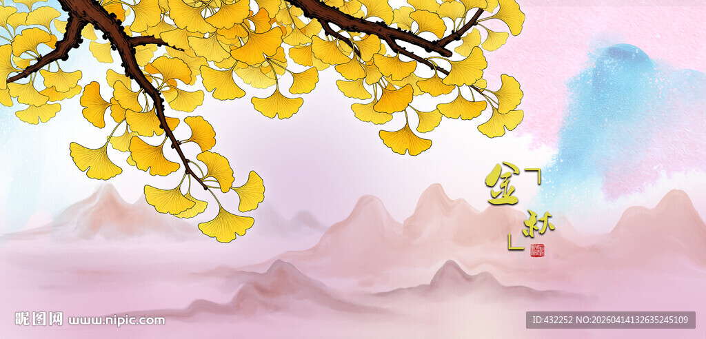 秋日银杏下的梦幻场景