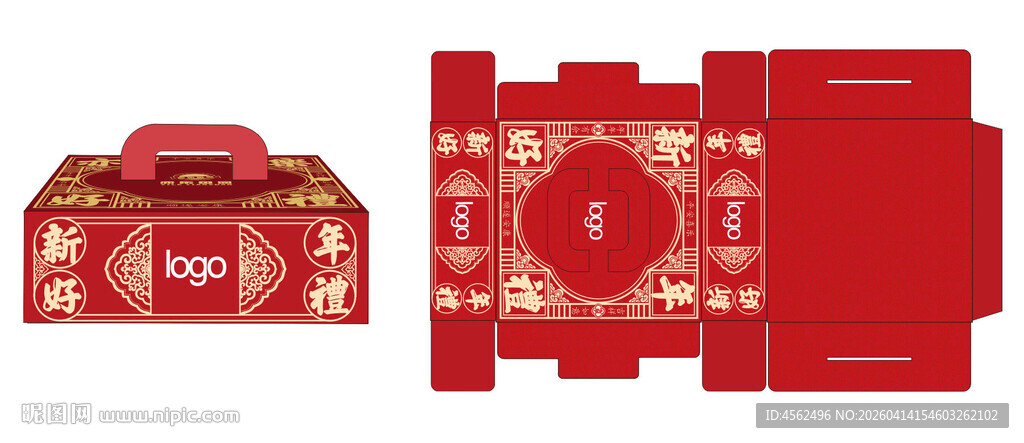 喜庆红色礼盒包装设计