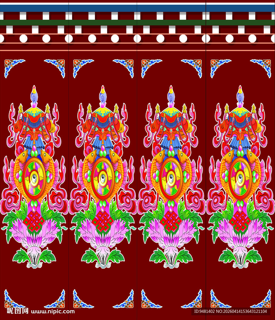 藏族路引包柱子画面设计