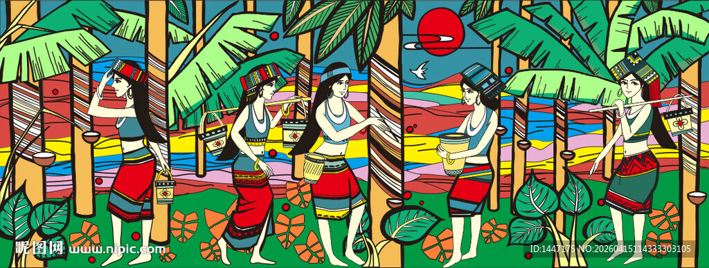 丛林中的彩色小火车