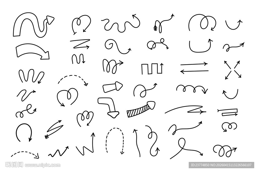 手绘线条图案素材集合