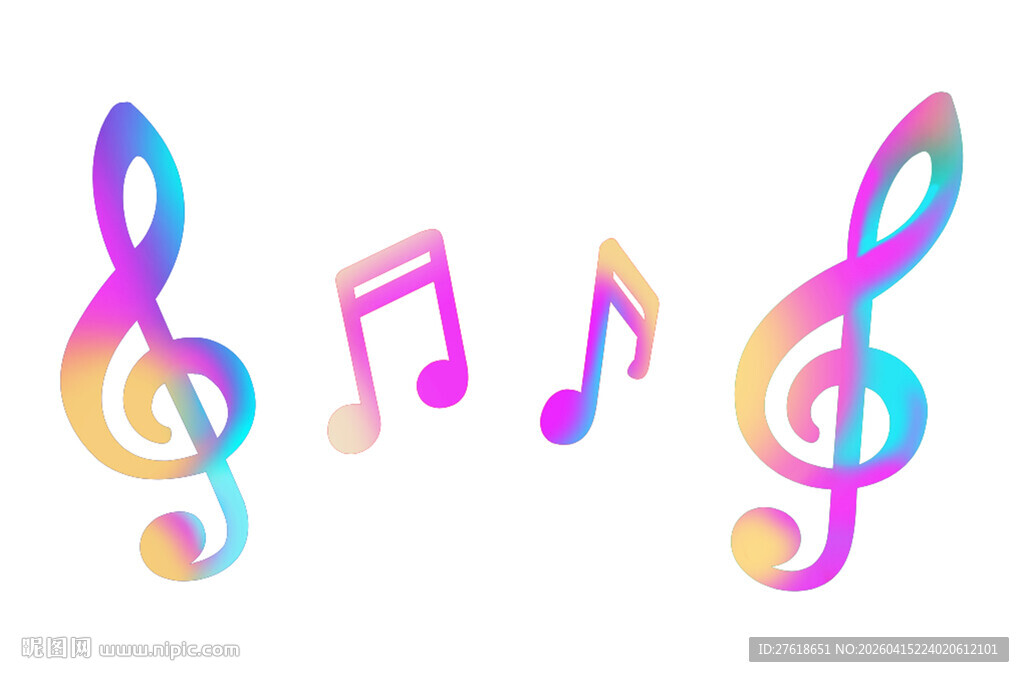 炫彩音符矢量音符创意音符
