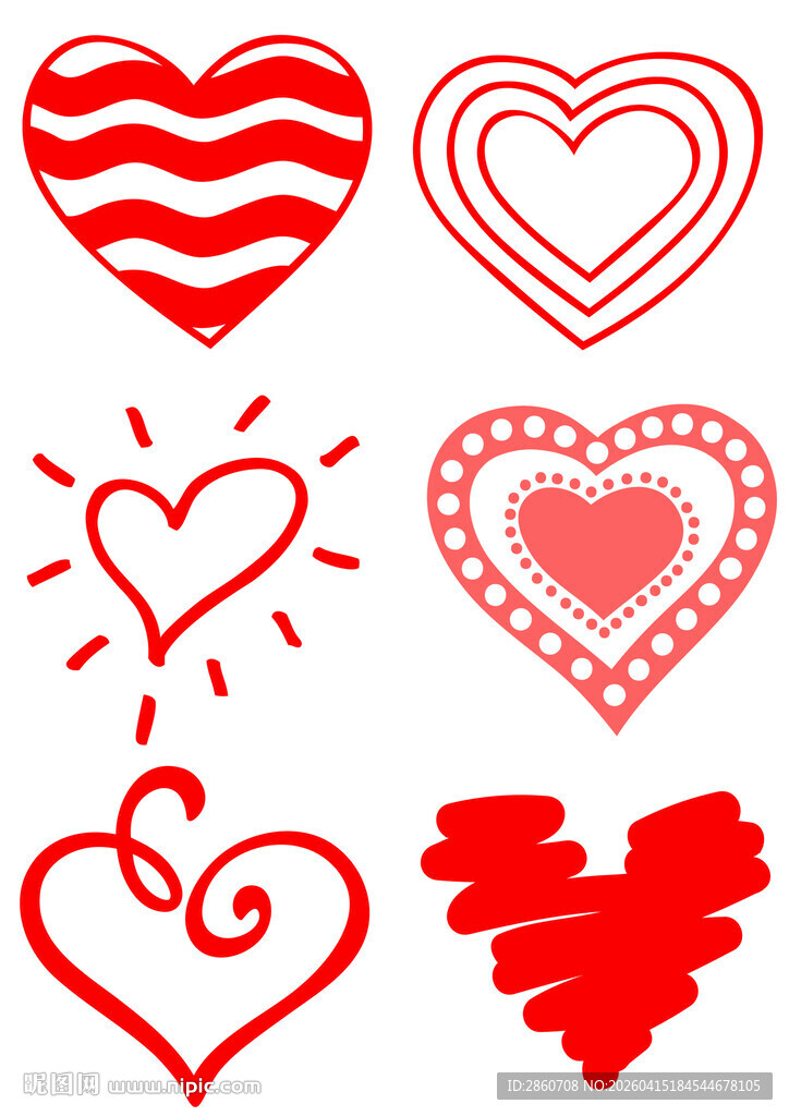 多样爱心图案设计素材